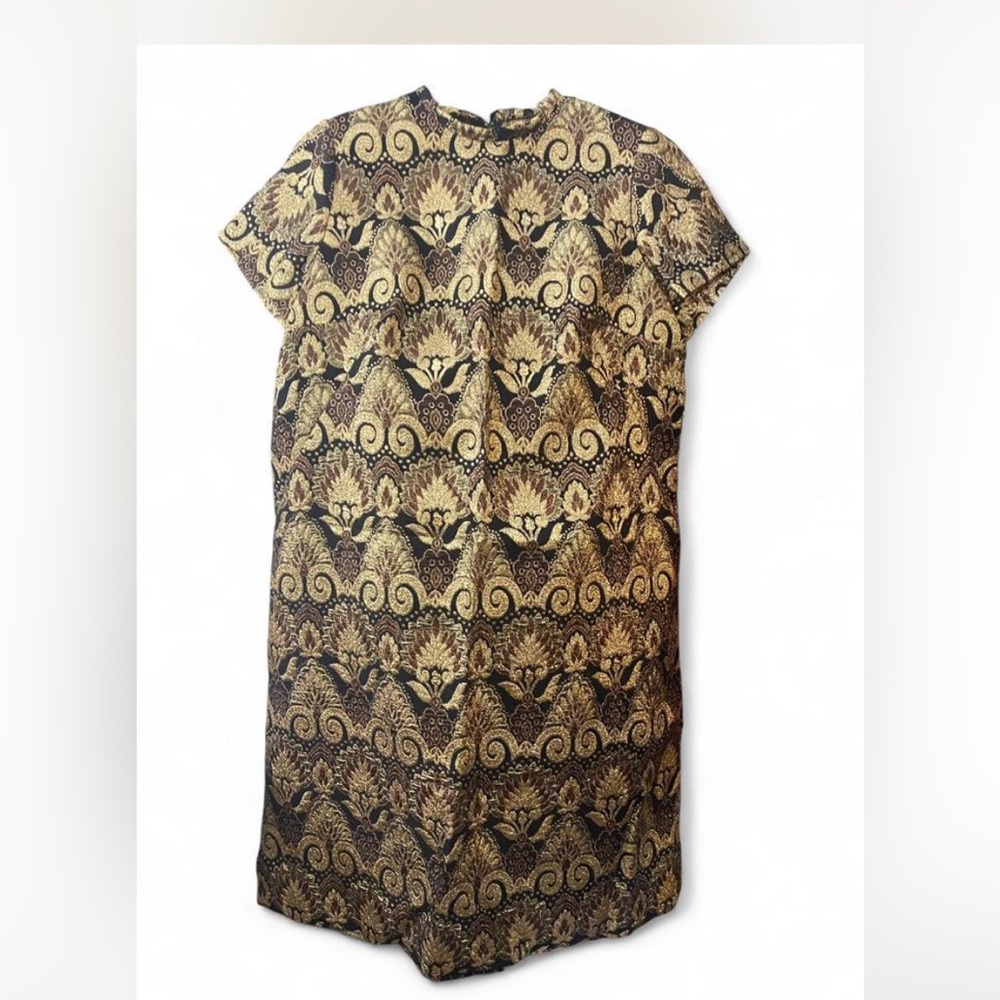 Gold and Black Patterned Dress